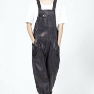 ACNE STUDIOS Chagall pink lamb leather overalls